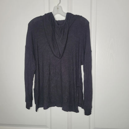 Treasure Bond Size XS hooded sweater long sleeve side slits black