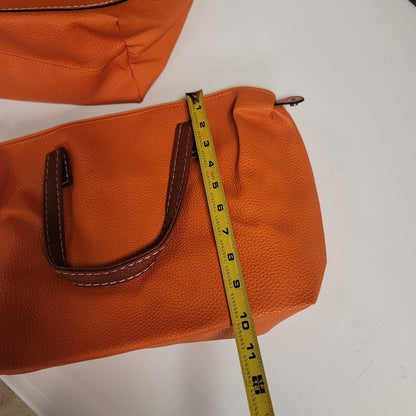 Bottari Orange Pebbled tote with snap tote bag inside, BEACH, Park, Travel NEW