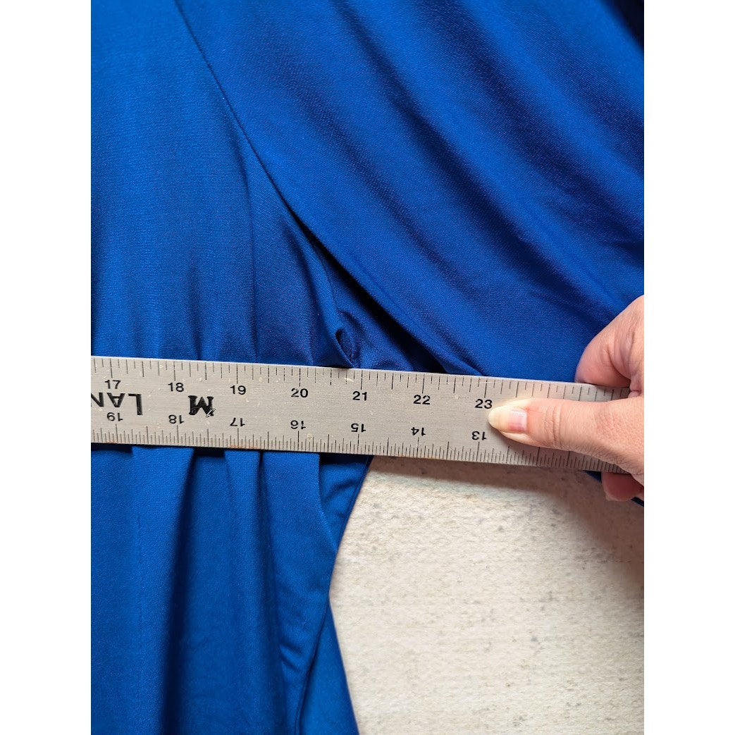 NWT Carmen Marc Valvo Cobalt Blue Blouse Open Sleeve Detail Plus size 3XL