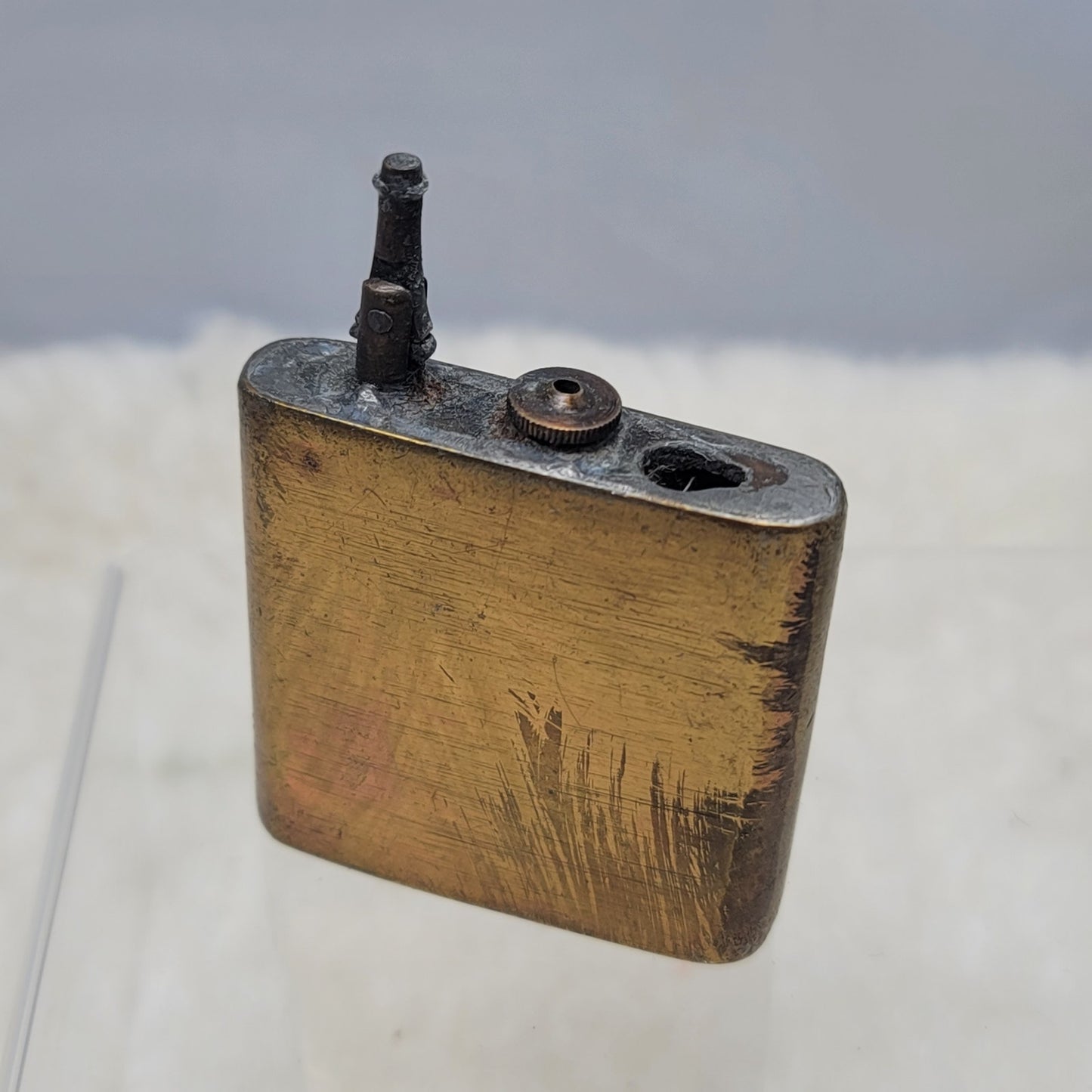 Vintage Brass Pocket Lighter Antique Trench Art Military Steampunk Industrial