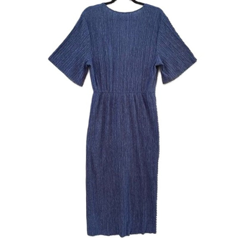All in Favor Dolman Plisse Midi Dress lightweight XS/Extra Small Navy Peacoat