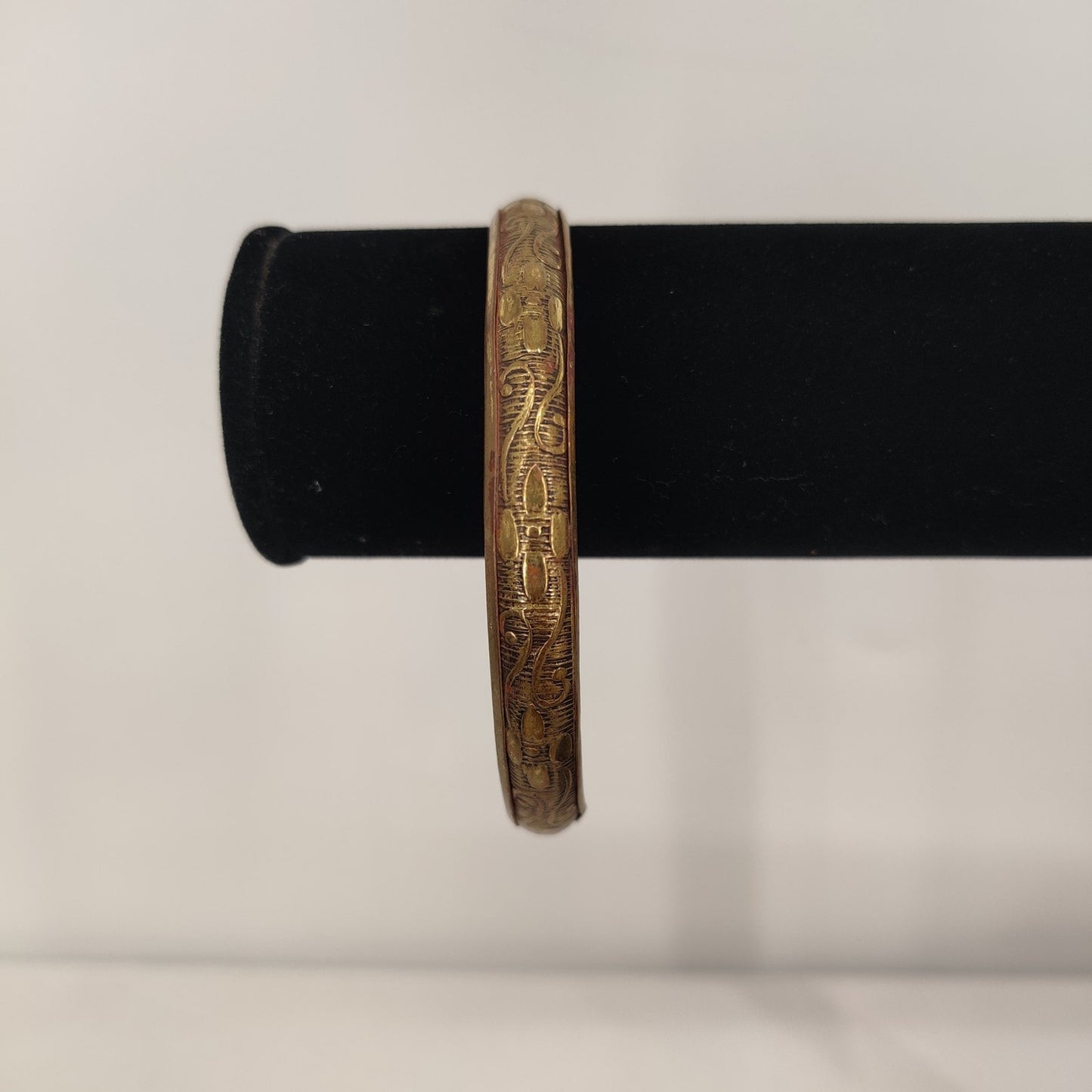 Copper bracelet set stack hammered floral etched plain