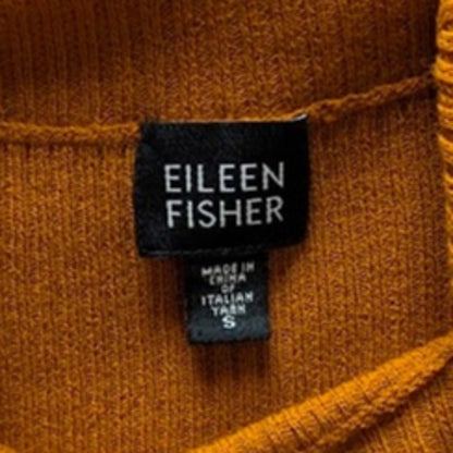Eileen Fisher Sleeveless Cowl Neck Sweater Womens Small Marigold Wool Knit Vest