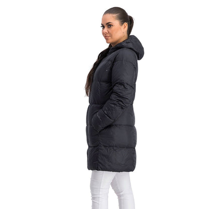 Eddie Bauer Women's Full Zip Up Hooded Puffer Jacket Long Sleeve Black Small NWT