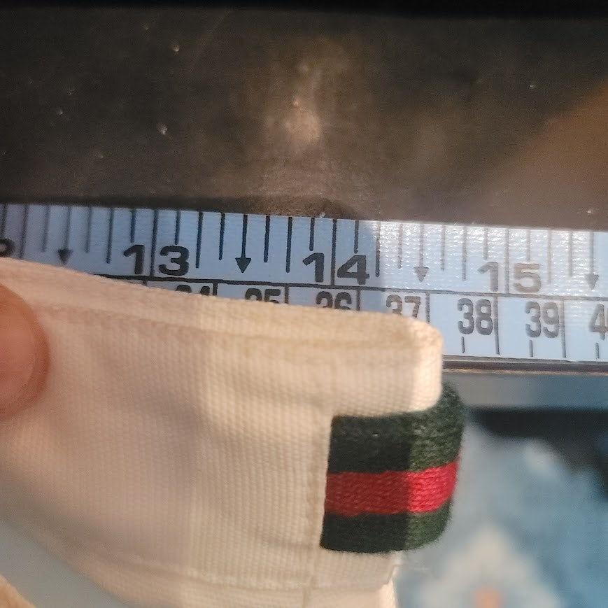 Vintage GUCCI Ankle white jeans green red belt detail EU 40 US 8 Silver Rivet