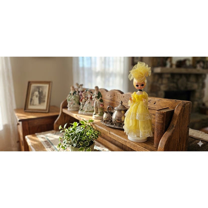 Vintage Bradley "Big Eye" Southern Belle Doll Yellow Victorian Elegance Boudoir