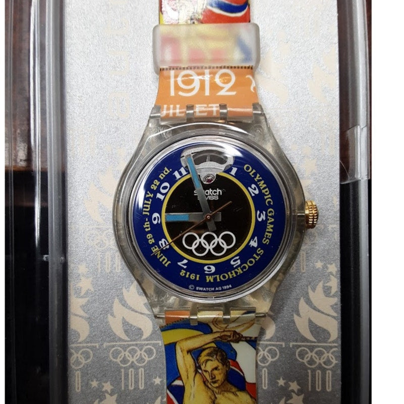 Vintage Swatch Automatic SAZ103 Stockholm 1912 Olympics NIB 1994