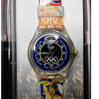 Vintage Swatch Automatic SAZ103 Stockholm 1912 Olympics NIB 1994