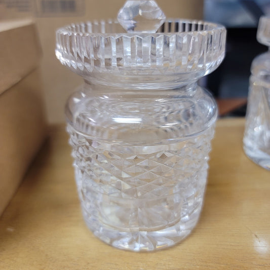 Vintage Waterford Crystal Jam Marmalade Condiment Jar with Lid Handmade Ireland