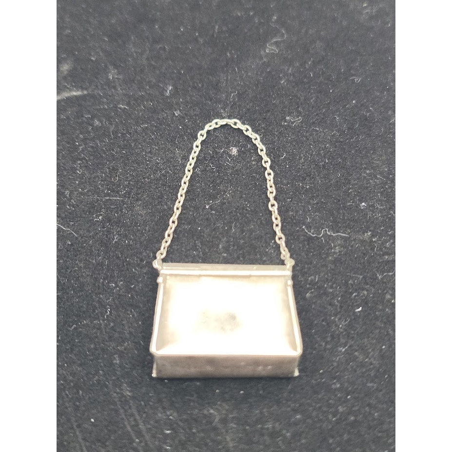 Antique German Alpacca Silver Mini Purse D.R.G.M. Religious Relic Art Nouveau