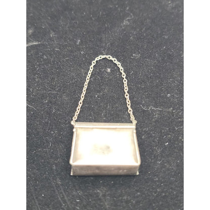Antique German Alpacca Silver Mini Purse D.R.G.M. Religious Relic Art Nouveau