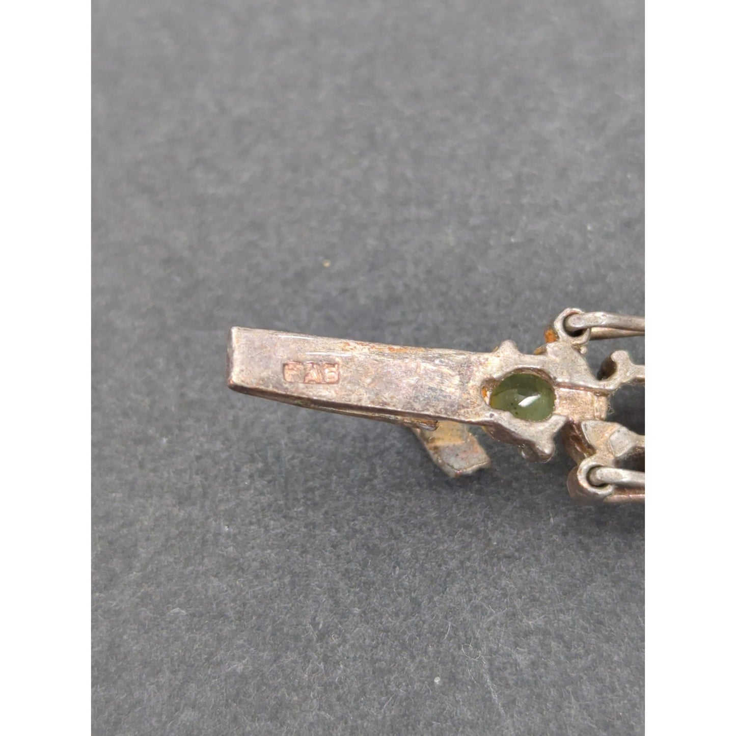 Vintage BRACELET FAB Sterling Silver 925 Tennis bracelet Peridot Green Stones