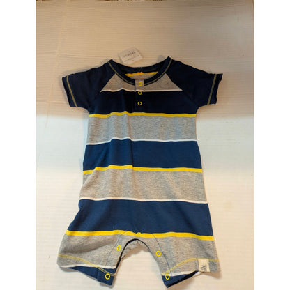 Burt's Bees Baby Infant Boys Striped Organic Cotton Romper 6-9M