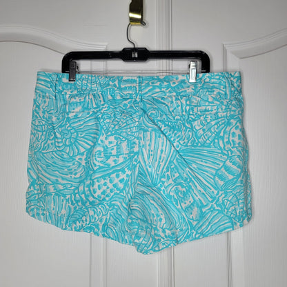 Lilly Pulitzer Short Callahan womens Size 16 Shorely Sea Cups teal blue