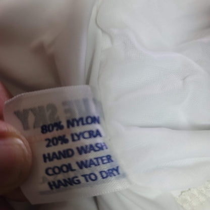 Blue Sky NEW Bandeau Side Bone Swim Top Lined Tieback Nip Pads NEON ORANGE LARGE