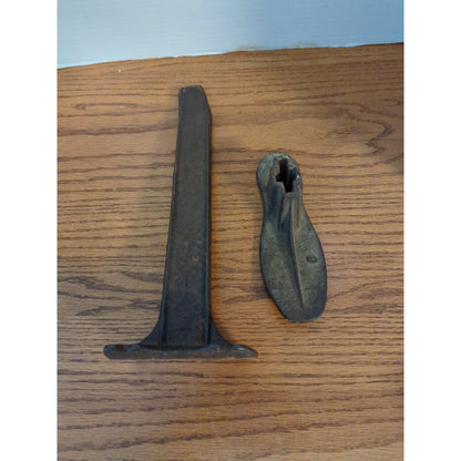 Antique Cast Iron Cobbler Shoe Last & Stand Vintage Industrial Craft Blacksmith