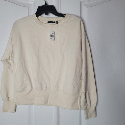 RDI Almond Milk Size XS Plain Sweatshirt Long Sleeve Ribbed Cuff Waist NEW