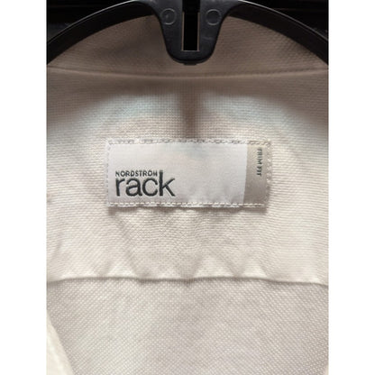 Nordstrom Rack White button up cotton weave Dress Shirt Slim Fit 16" 34/35