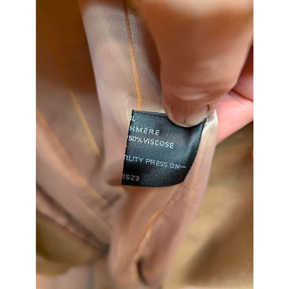 Andre Lanzino  R44 Wool Cashmere Long Coat Camel Brown Lined L/XL