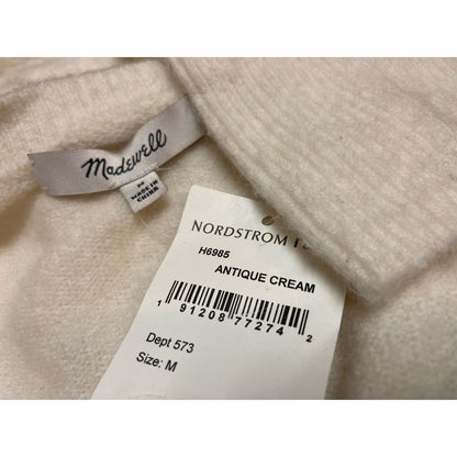 Madewell Sweater Medium Antique Cream NEW Wool & Alpaca Blend Surplice V-Neck