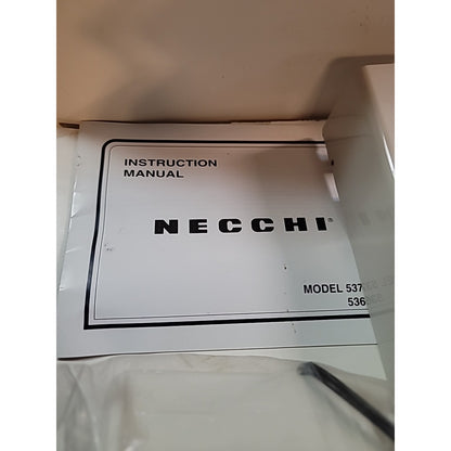 Vintage Necchi Model 537L Sewing Machine manual footpetal Arm WORKING Clean