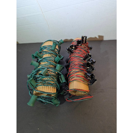 Vintage Christmas Light C9 String Lot Green and Red Retro Holiday Lot 2 strands
