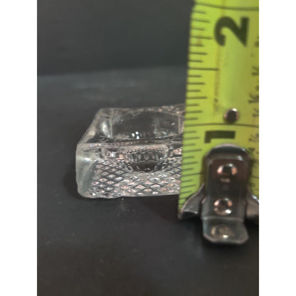 Vintage Square Pressed Glass Open Salt Cellar Cut Pattern Table Accent