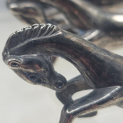 Vintage Galloping Horse Knife Rests Set of 3 Silverplate Figural Art Deco Style