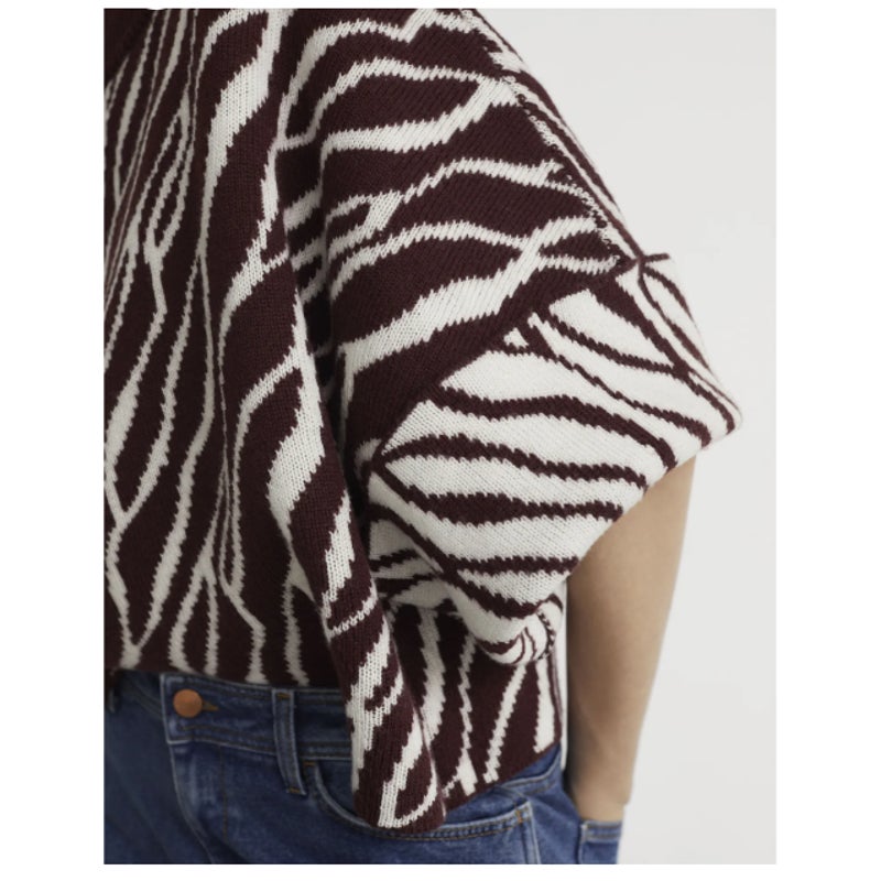 RODEBJER NEW NOUHAILA SWEATER cropped WIDE SLEEVE merino wool Wild Saffron