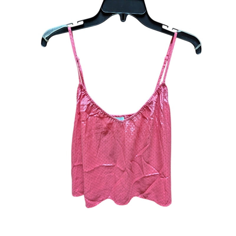 NSR Women's Lisa Dotted Crop Tank Top Camisole Pink Size Large NEW adjustable