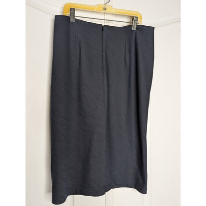 Paule Ka Pencil Wiggle Career Blue skirt Size 10 US FR 42 Wool Ruched Front NICE