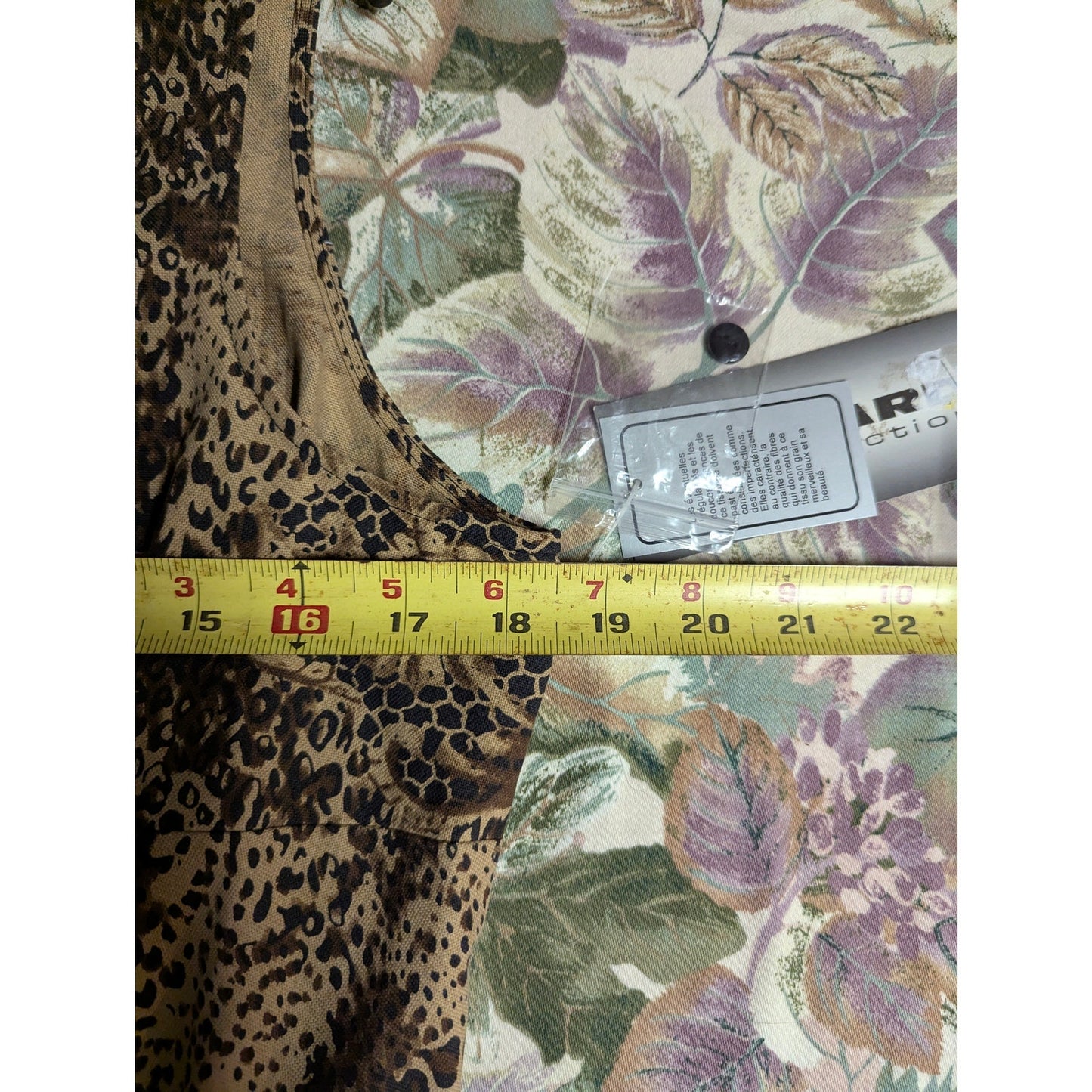 NWT Nygard Collection Silk Cotton Blend Animal Print Vest Top button up Cheetah