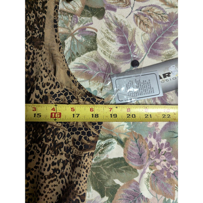 NWT Nygard Collection Silk Cotton Blend Animal Print Vest Top button up Cheetah