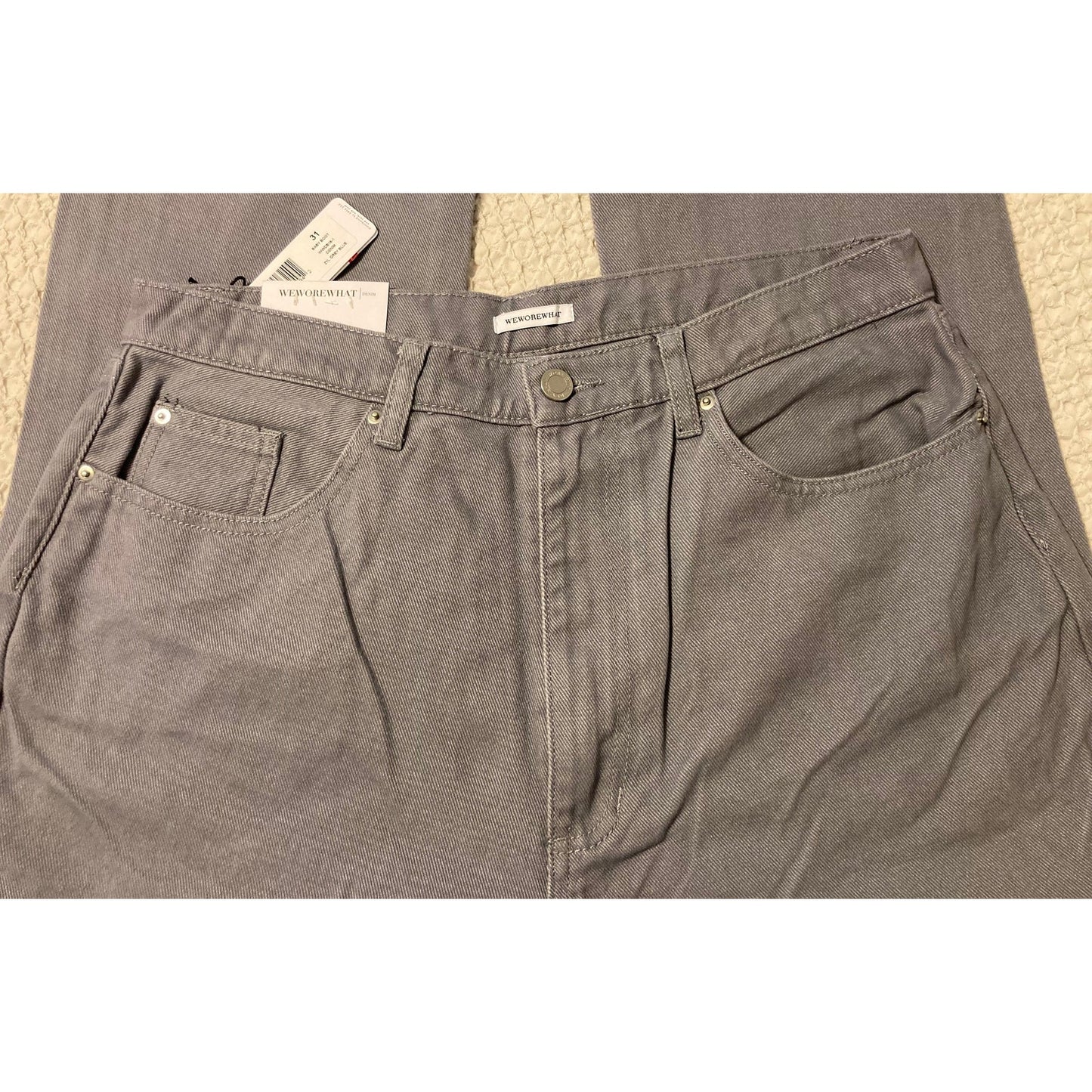 NWT WeWoreWhat Baby Boot Jeans in Grey Blue Size 31/34