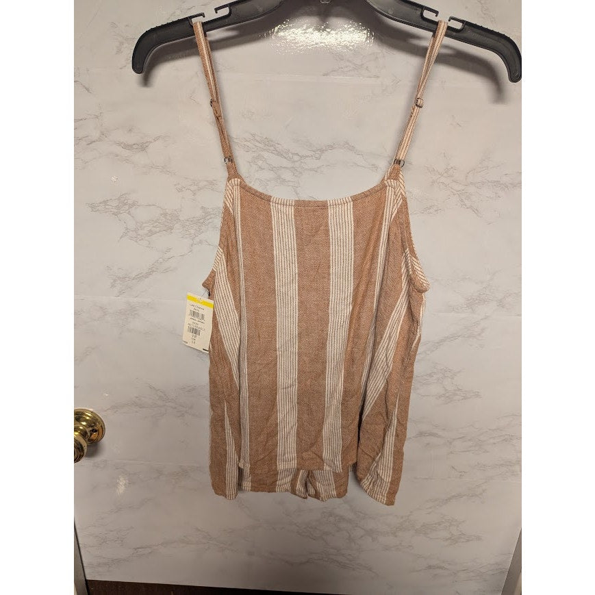 NEW Treasure Bond Brown Cream Striped Tank Top Size Small NEW casual summer