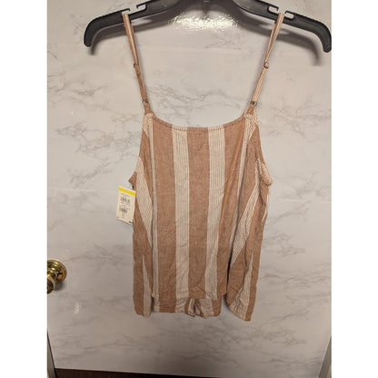 NEW Treasure Bond Brown Cream Striped Tank Top Size Small NEW casual summer