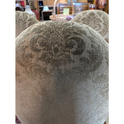 Secondhand Sandies: Set of 5 Dining Chairs Green Velvet Flocking