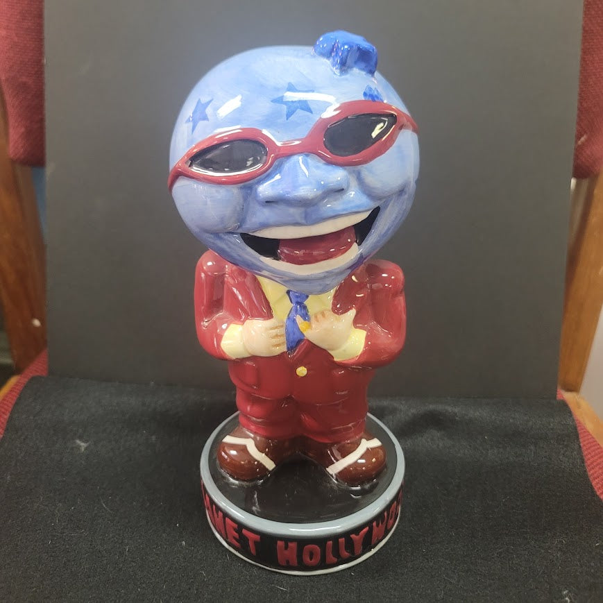Planet Hollywood Mr. Globehead Headvase Planter Souvenir Blue Man Zoot Suit 10"