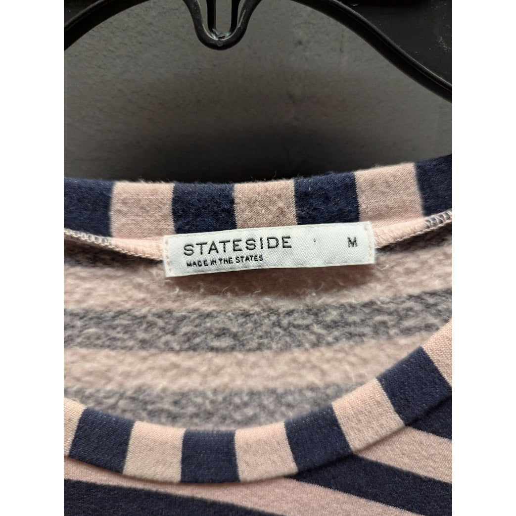 Stateside Pink/Navy Striped Knot Front Sweater NEW NWT size Medium NEW