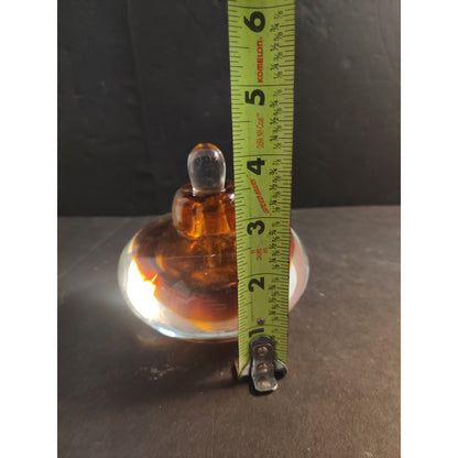 Vintage Houbigant Sommerso Art Glass Perfume Bottle Amber Topaz Signed Base