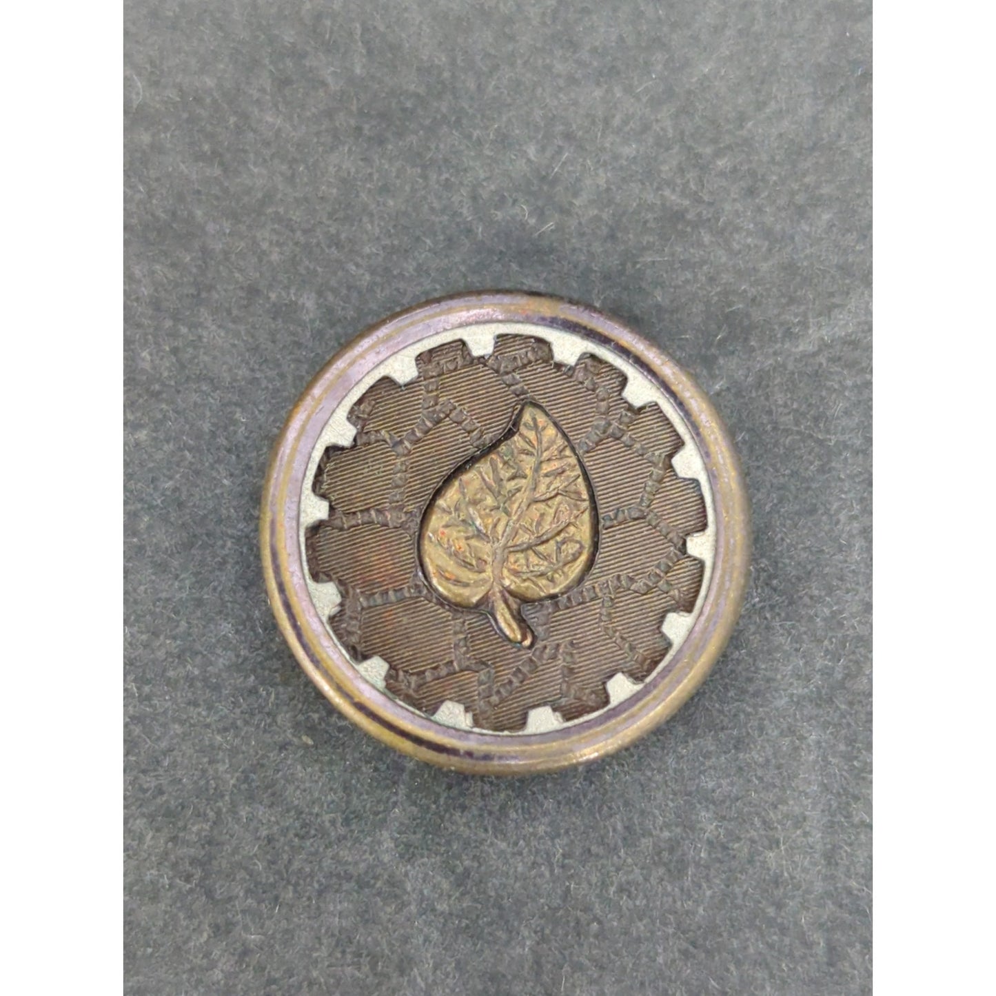 LOT RR of 10 Antique Vintage Victorian Brass Mixed Materials Buttons ESTATE FIND
