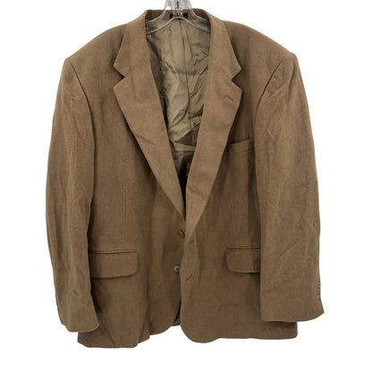 ROBERT STOCK Vintage Camel Hair Wool Coat Blazer Jacket Long Sleeves Brown 48R