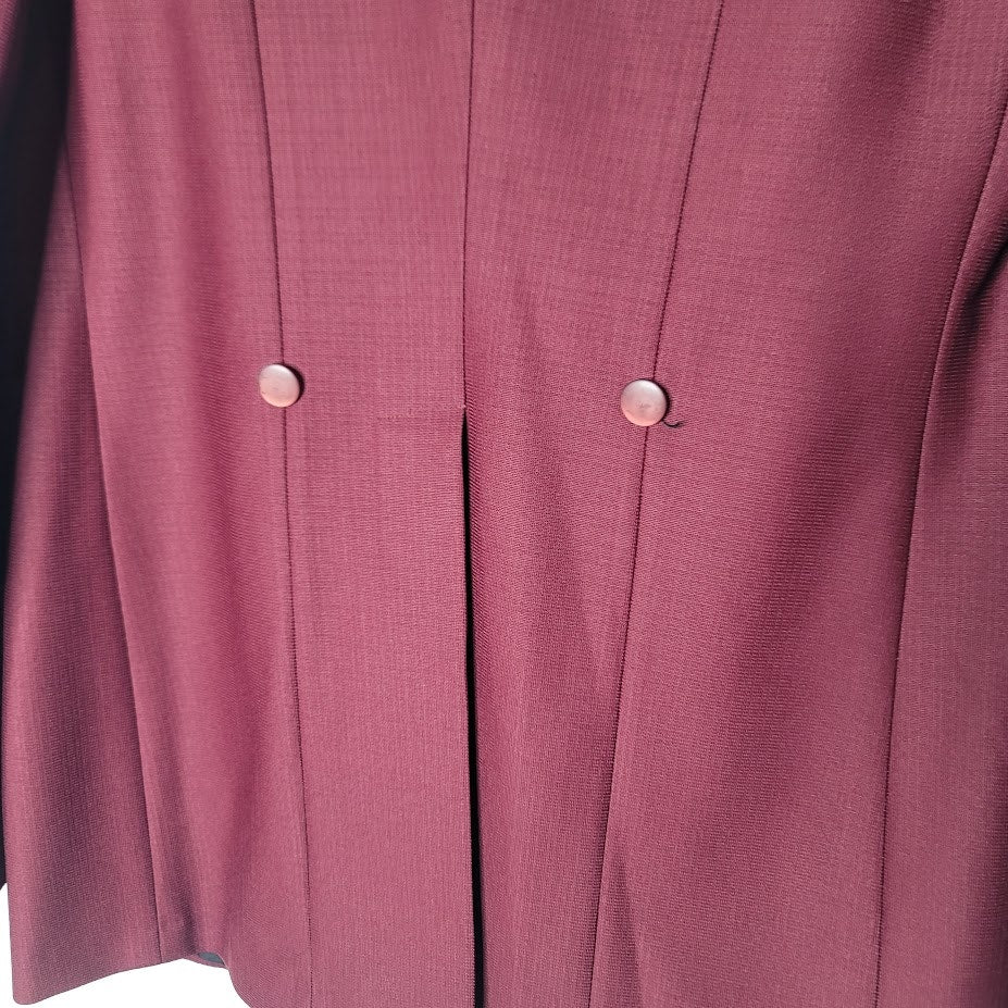Vintage 1970s Burgundy Shawl Collar Tuxedo Jacket - Union Made ACWA - 40R