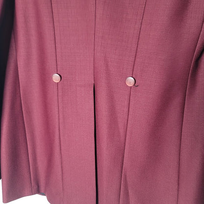 Vintage 1970s Burgundy Shawl Collar Tuxedo Jacket - Union Made ACWA - 40R