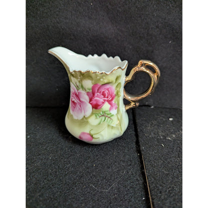 Vintage Nippon Hand-Painted Pink Rose Porcelain Creamer Pitcher