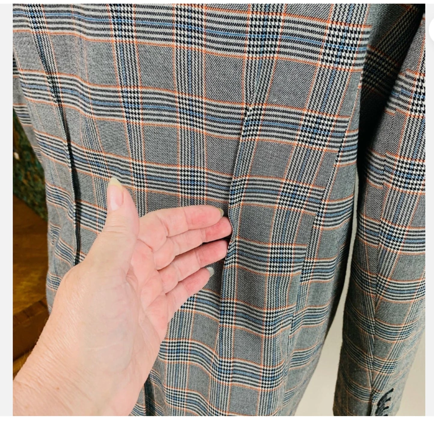 Chelsea28 Size XS Single Breasted Glen Plaid Blazer Jacket equestrian style NEW