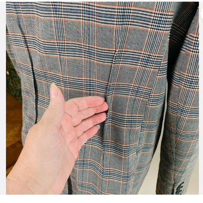 Chelsea28 Size XS Single Breasted Glen Plaid Blazer Jacket equestrian style NEW