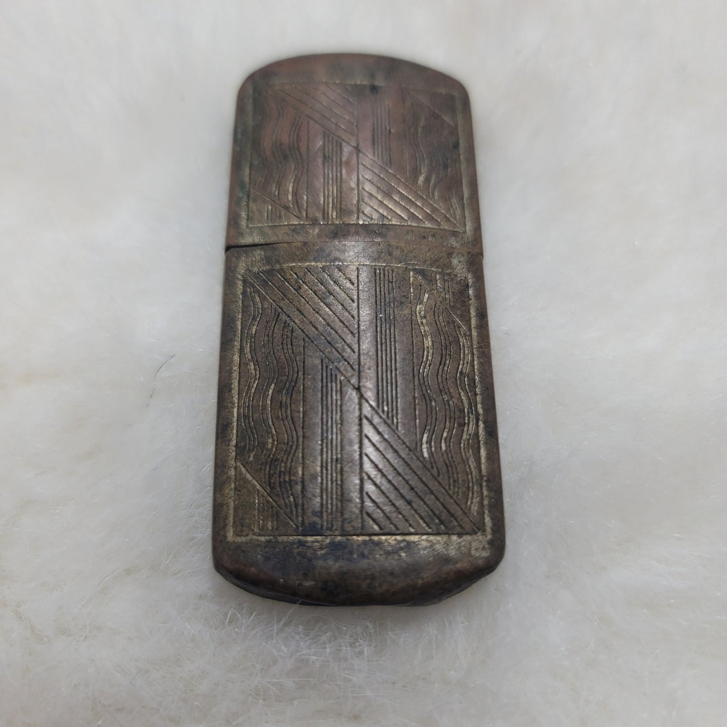 Vintage WWI WWII Military Trench Art Style Slide Sleeve Pocket Lighter Antique