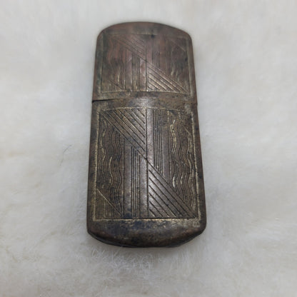 Vintage WWI WWII Military Trench Art Style Slide Sleeve Pocket Lighter Antique