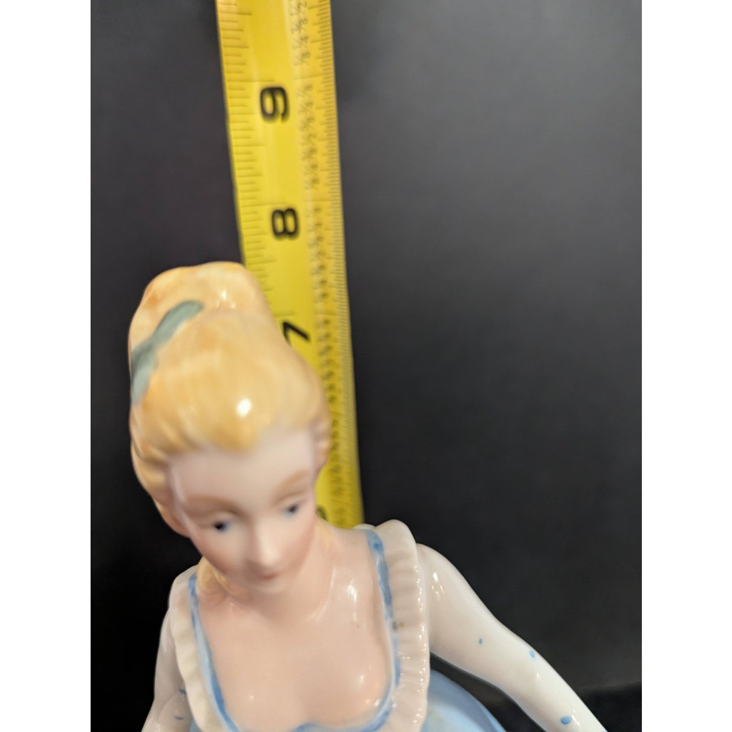 Vintage Blue and White Gown Lady Figurine Kitschy Porcelain Figurine